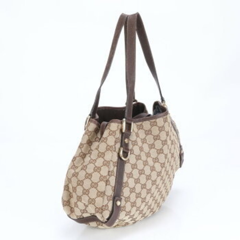 Gucci GG canvas leather Shoulder Bag Tote beige brown - Picture 3 of 11